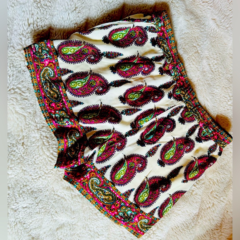 Anthropologie Adorable Drawstring Paisley Shorts